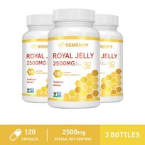 Karališkojo pienelio kapsulės, 2500 mg porcijoje, natūralus maisto papildas suaugusiems, palaiko imuninę sveikatą. 120*3