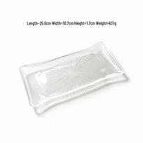 Japanese Thickened Crystal Glass Sushi and Skewers Rectangular Plate white