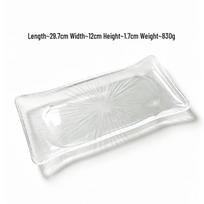 Japanese Thickened Crystal Glass Sushi and Skewers Rectangular Plate