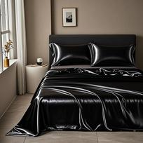 Summer Ice Silk Bed Sheet and Pillowcase Set - Single Dorm Cooling Three-Piece 230x250cm Sheet for 2.0m Bed