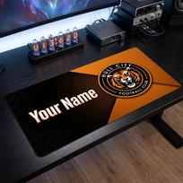 Hull City Custom Large Mouse Pad, Personalized Name Text Print, Football Logo Non‑Slip Desk Mat Gaming Gift 30cmx60cm orange