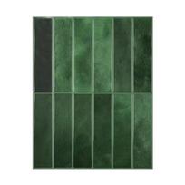 Vertikalūs žali vandeniui atsparūs lipnių plytelių lipdukai virtuvei ir vonios kambariui – nuimami, atsparūs riebalams, ekologiški nuomininkams 23x29cm - 1 piece black