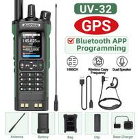 BAOFENG UV-32 GPS Racija 10W Daugiajuostė Bluetooth Programuojama Belaidžio Dažnio Kopijavimo NOAA Ilgo Nuotolio Mėgėjų Dvipusio Ryšio Radijo Stotis EURO