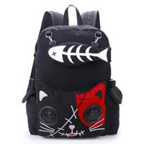 Moteriški garsiakalbiai Krepšiai Katės Gyvūnų Kuprinė Gothic Plug Play Fish Bone Girls Dovanų Kuprinė Drobė Moterims Bluetooth raudona