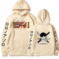 Roronoa Zoro Eyes Hoodies ONE PIECE Anime megztinis Unisex rudens ir žiemos megztiniai Nauji hip pop gatvės drabužiai madingi drabužiai XL beige