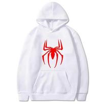 Moterio gobtuvas Gatvės mada Voro spaudinys Džemperis su gobtuvu Fleece gobtuvas Moteriškas laisvalaikio juokingas platus gobtuvas M white