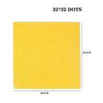 Pagrindo plokštė 32*32 16X32 16X16 taškai Statybiniai blokai Pagrindas „Pasidaryk pats“ plastikinė plokštė Klasikinė plyta Priedai Vaikų žaislas yellow