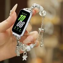 Laikrodžio apyrankė Samsung Galaxy Fit 3 apyrankei Elastinė apyrankė Pakeičiamas apyrankės dirželis 18MM 20MM 22MM apyrankei Correa Priedai For Galaxy Fit 3 balta