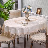 Europietiškų nėriniuotų apvalių staltiesių svetainė ir viešbutis - elegantiškas, lengvas ir prabangus audinys Chair Back (Width 42cm) šviesios chaki spalvos
