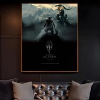 S-Skyrim The Elder S-Scrolls V Plakatas HD menas lipnus prie sienos atsparus vandeniui namų svetainė miegamasis baras estetinis dekoras 50cm×70cm NoFrame black