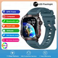 2025 Naujas GPS Lauko Profesionalus Sportinis Išmanusis Laikrodis Vyrams Moterims Širdies Ritmas BT Skambutis 3ATM Vandeniui atsparus Plaukiojimas Fitnesas Išmanieji Laikrodžiai Blue silicone belt black