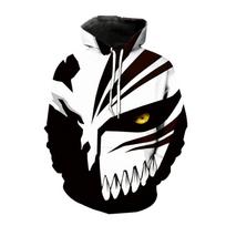 2024 m. anime „Bleach 3D“ spausdinimo džemperiai vyrams ir moterims, madingi su gobtuvu, megztiniai su gobtuvu, Harajuku hiphopo gatvės apranga 6XL black