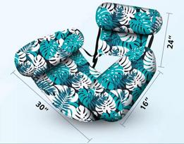 Sulankstomas pripučiamas vandens gultas su tinkliniu hamaku ir dvipusiu atlošu Backrest No Foam Board