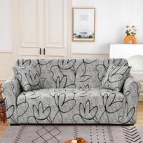Spausdintas tampus sofos užvalkalas svetainei L formos kombinuota šezlongo sofa užvalkalas namų dekoras 1/2/3/4 vietų nuimamas S (90-140CM) gray