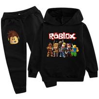 Roblox medinio pagaliuko žmogeliuko animacinis filmas madingas vaikams spausdintas laisvas šiltas patogus rudens žiemos gobtuvas kelnės rinkinys 130cm brown