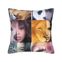 Pillow Cover Katseye Kpop Music Girls  Funny Pillow Case For Sofa Couch Bed Living Room Pillowcases 18x18Inch