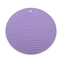 1vnt silikoninis nuo nudegimo kilimėlis, buitinės virtuvės stalviršio apsauga, karščiui atsparus, neslystantis apskritas silikoninis kilimėlis 7x7inch gray