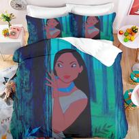Animacinis antklodės užvalkalas Pocahontas Princesės Antklodė Užklotas Lovos Patalynės Rinkinys Karališkas Mielas Spausdintas Vaikams Animacinis 3 Dalių Patalynės Rinkinys EU Single(135*200cm)3pcs blue