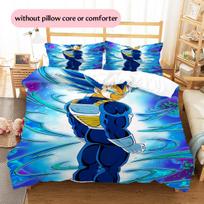 Dragon Ball Vegeta rašto patalynė Namų dekoracija Gimtadienio dovana (1 * antklodės užvalkalas + 2 * pagalvės užvalkalai, be šerdies) 135x200cm blue