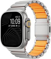 Titanium Fluoroelastomer Rubber Band for Apple Watch Ultra 3 2 49mm Series 11 10 46mm Strap for Iwatch 9 8 7 6 5 SE 3 44mm 45mm 44mm 45mm 46mm 49mm&XL(190mm) white