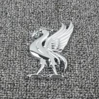 1 vnt. 3D metalinis lipdukas emblema Motociklo dekoracija Galinės bagažinės lipdukai Liverpool Kop L F C kepenų paukščiui Automobilio stilius sidabras