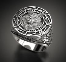 Vintažinis Vilko Totemo Žiedas Šiaurės Mitologija Vikingų Karių Vilko Galva Vyriškas Pirštas Helovinas Kalėdos Rankų Darbo Dovana 11 gray