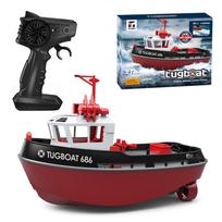 Naujas RC laivas 2.4G Galingas dvigubas variklis Didelio nuotolio belaidis galios nuotolinio valdymo vilkiko modelis Tinka berniukų dovanai Vaikų žaislai juoda