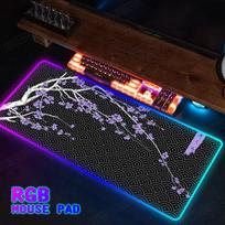 RGB Sakura Fudži kalno pelės kilimėlis 900x400 LED šviečiantis nešiojamas apšvietimas kawaii kilimėlis XXL Žaidėjo Kompiuterio NAUJAS foninis apšvietimas stalo kilimėlis RGB300x600x3mm blue