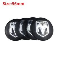 4 VNT. 56/60/65 mm Automobilio ratlankio centrinė lipdukas Stebulės emblema Dodge AVENGER CALIBER CARAVAN Challenger CHARGER DART DURANGO JOURNEY RAM black