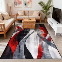 Moderni abstrakcija Raudonas pliušinis svetainės kilimas Dekoracija Miegamojo lovos šonas Neslystantis kilimas Didelis plotas Lengvas valymas Minkštos grindų dangos 120cm x 160cm