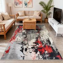Moderni abstrakcija Raudonas pliušinis svetainės kilimas Dekoracija Miegamojo lovos šonas Neslystantis kilimas Didelis plotas Lengvas valymas Minkštos grindų dangos 80cm x 160cm gray