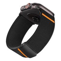Magnetinis Nailoninis Dirželis Apple Watch apyrankėms ultra 3 2 49mm 40mm 44mm 46mm 42mm 45mm correa Apyrankė IWatch Series SE 3 8 9 10 11 42 44 45 49 S10-46mm juoda