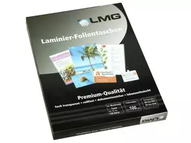 LMG Laminating Pouches Glossy for Business Card Format 100 Pieces