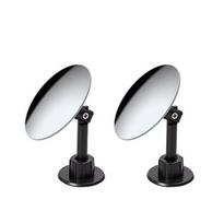 2Pcs Car Auxiliary Mirror Wide Angle 360 Degree Adjustable Auto HD Convex Rearview Rimless Mirrors Car Styling Parts gray