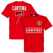 Vasaros vyriški „Manchester United“ Cantona 7 Atminimo leidimo Spausdinti medvilniniai sportiniai futbolo marškinėliai FanRound Kaklas Trumpomis rankovėmis XXXL red