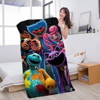 Siaubo vaizdo žaidimas P-Poppy-P-Playtime Mikropluošto pledas Greitai džiūstantys paplūdimio rankšluosčiai Didelio dydžio spausdinimas Super sugeriantis baseino rankšluostis 30x30cm black
