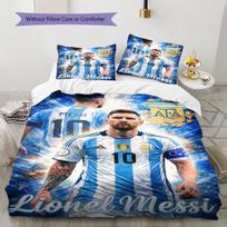 Messi rašto patalynės komplektas Antklodės užvalkalas Pagalvės užvalkalas Namų dekoras Dovana (1 * antklodės užvalkalas + 2 * pagalvės užvalkalai, be šerdies) 135x200cm blue