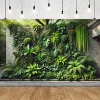 Atogrąžų augalų sienos tematikos vakarėlio dekoracija Fonas Žalias sodas Augalų vėliava namų vakarėliams Vestuvės Gimtadienio dekoracija 220X150CM