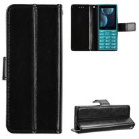 Atverčiamas dėklas Nokia 108 4G 2024/HMD 105 4G/HMD 200 4G 2026 Odinis dėklas [Atverčiamas Vintažinis Odinis] Patvarus Retro Telefono Dėklas For Nokia 108 4G 2024/HMD 105 4G/HMD 200 4G 2026 juoda