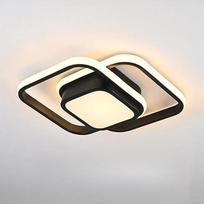 LED lubinis šviestuvas 4500K Modernus juodas kvadratinis montuojamas prie lubų, skirtas vonios kambariui, miegamajam, virtuvei, balkonui, laiptinei, koridoriui apšviesti Upper and Lower Square juoda