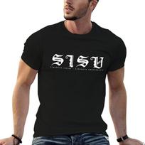 Sisu (Jėga viduje Jėga apačioje) Balta Marškinėlio Logotipo T-shirt Naudinga Atsitiktinė Darbo T-shirt L black