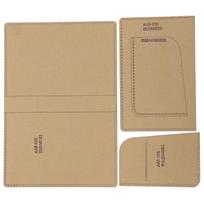 3Pcs Acrylic Template Card Bag DIY Passport Holder Leather Pattern Wallet Mold Craft Tools beige