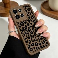 Minimalistinis juodas leopardo rašto dėklas Motorola Moto G86 G85 G75 G56 G35 G24 G06 Edge 70 60 50 Fusion Eye Ladder telefonui Moto G13 black