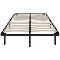 140 cm dvigulės lovos rėmas, metalinis platforminis lovos rėmas su 2 x 14 medinėmis lamelių juostomis, nereikia čiužinio pagrindo, vietos daiktams po lova, juodas 190 x 140 x 31 cm