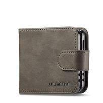 For Samsung Galaxy Z Flip 7 FE 6 5 4 3 Flip7 Flip6 Flip5 Flip4 Flip3 5G Wallet Case with Card Holder Flip Book PU Leather Cover Galaxy Z Flip4 pilka spalva