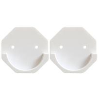 Adhesive Bathroom Shower Rods Holder Tension Holder Shower Curtain Rod Curtain Rod Mount Retainer Style 6 white