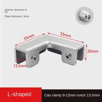 Aliuminio lydinio kampinis tvirtinimo klipas Kampinis apsaugas Stiklas 9-12mm-Aluminium-L Style