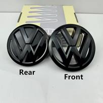2 vnt. Volkswagen priekinių grotelių ženklelis, galinės bagažinės dangčio emblema, logotipas, dekoratyvinis, skirtas VW Polo 2009-2018, Automobilio atsarginės dalys bvze90 polo 2014-2018