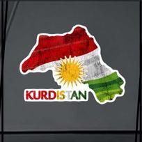 Kurdistano žemėlapis Vėliava Vandeniui atsparus Automobilio lipdukas Nešiojamam kompiuteriui Knygai Šaldytuvui Gitarai Motociklui Šalmui Įrankių dėžei Durų dekoravimas Lipdukai SH1159 20x15cm