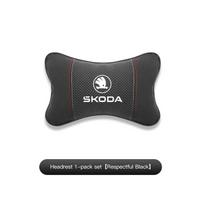 Automobilio galvos atramos kaklo pagalvėlė Apsauginis minkštas paminkštinimas Skoda Octavia Kylaq Superb Yeti Elroq Kodiaq Enyaq Kamiq Scala Rapid Karoq knzh54 black